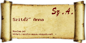 Szitó Anna névjegykártya